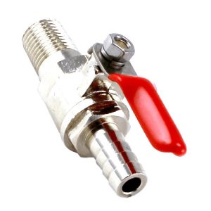 1/4 Inch NPT x 6.35mm BARBED Valve with Check Valve