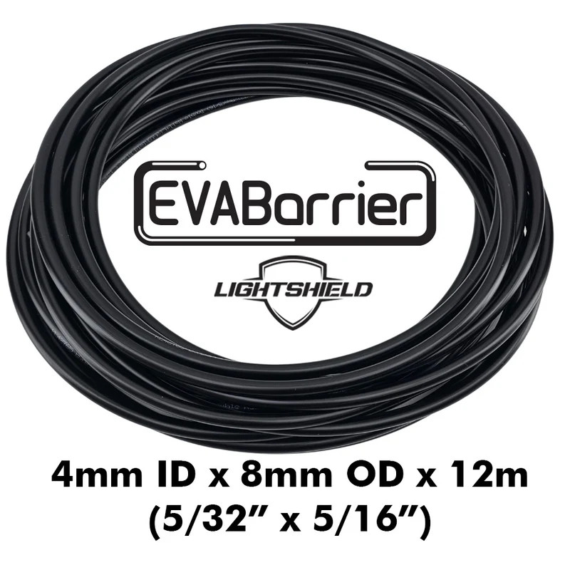 Black Lightshield EVABarrier 4mm ID x 8mm OD - Double Wall EVA (per Metre)