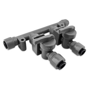 2 Way Manifold with Check Valves & Isolation Valves - 8mm (5/16) duotight
