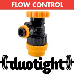duotight 8mm x Flow Control Ball Lock Disconnect (Liquid Black + Yellow)