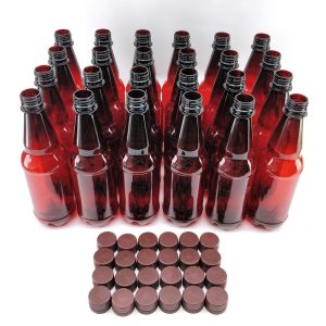PET Amber Bottles with Caps